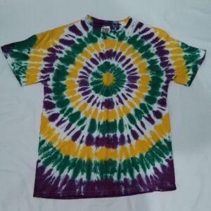 Tie-Dye Spiral Tee - Yellow, Green & Purple